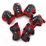 Set protectie complet, genunchiere, cotiere, incheieturi, culoare rosu si negru, model CSP02